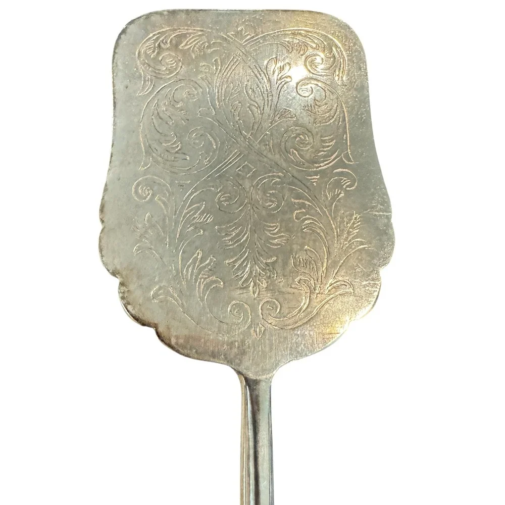 Raimond Silverplate Vintage Scissor Serving Tongs Ornate Floral Etched Silver